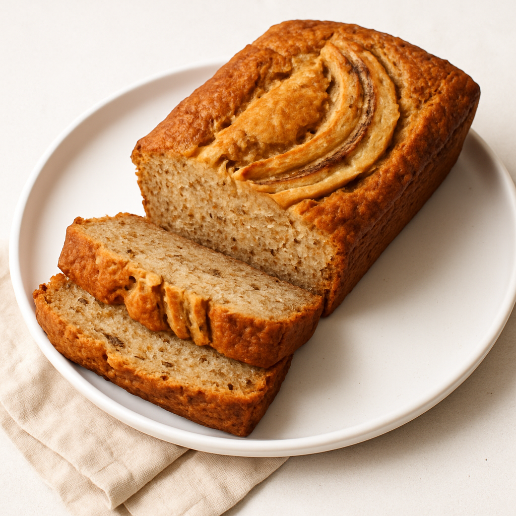 Banana Bread Delight on Ceramic Plate Banana Bread Delight On Ceramic Plate