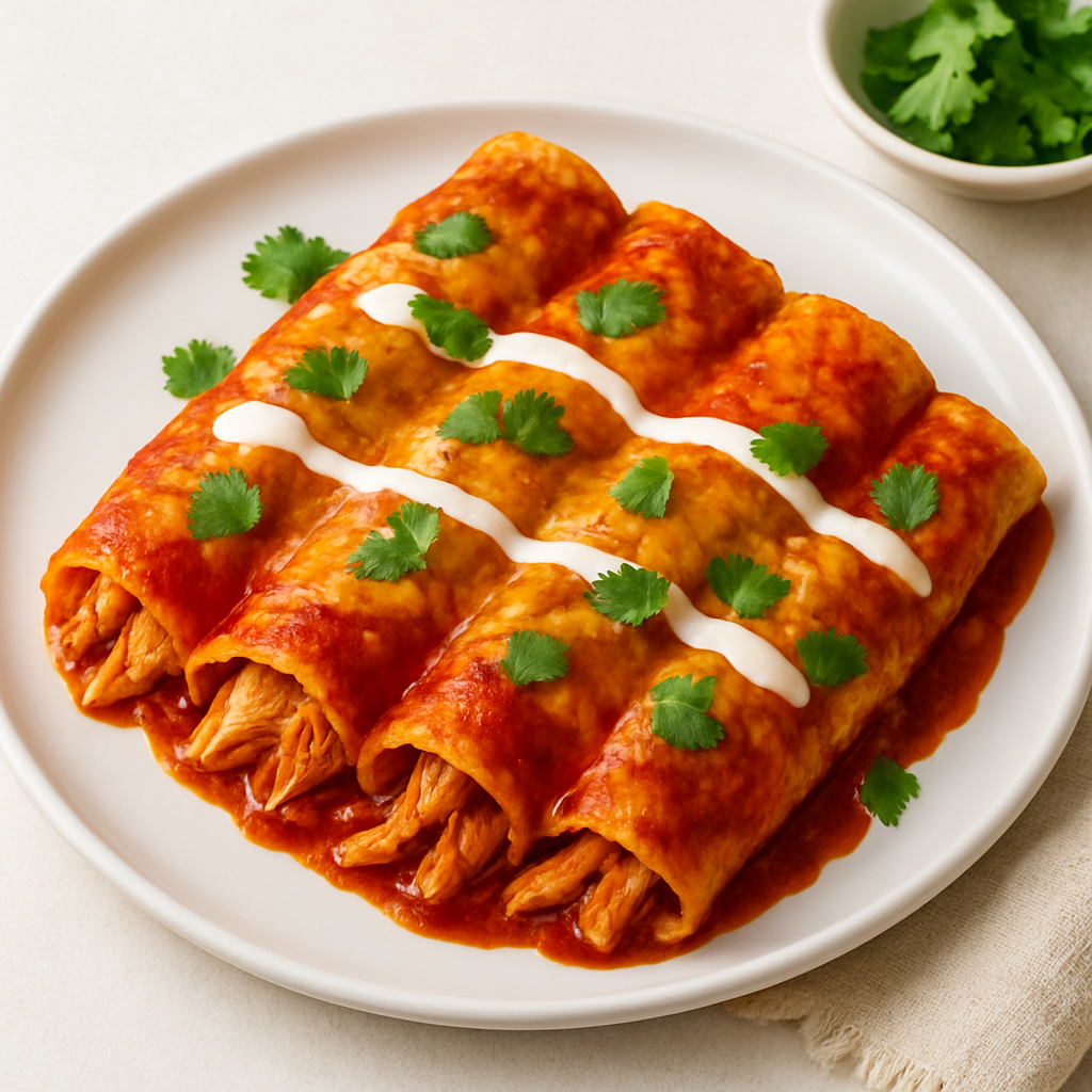 Delicious Chicken Enchiladas With Cilantro