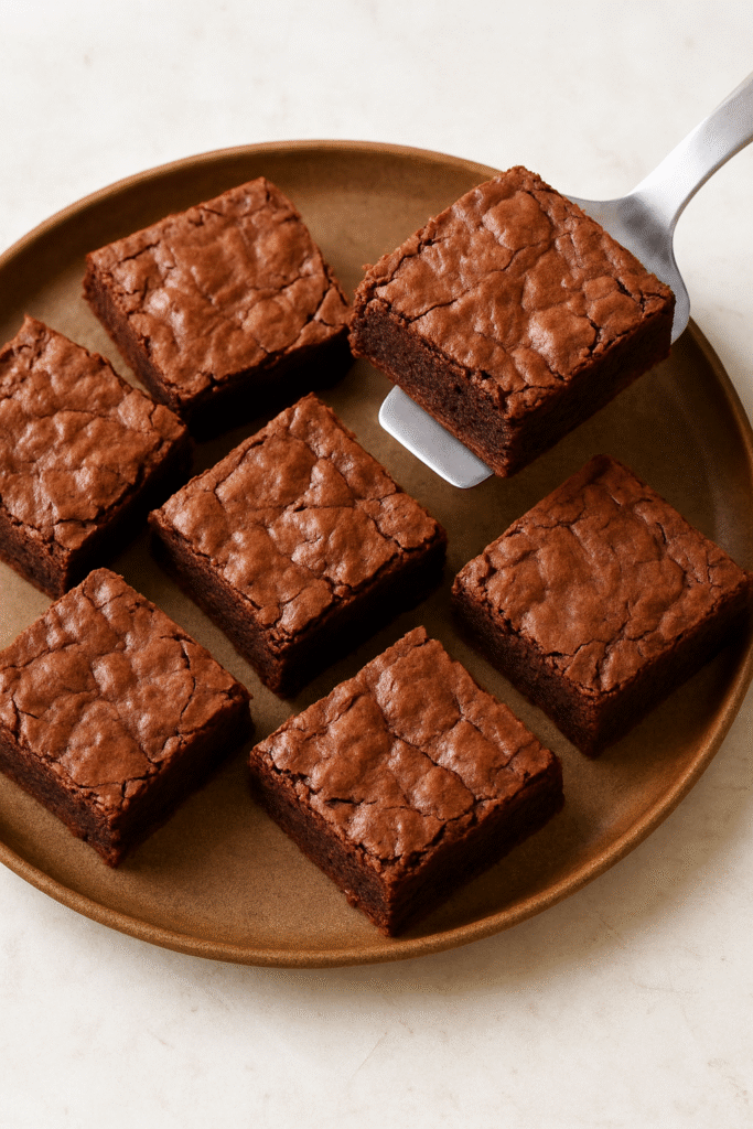 Freshly Baked Brownies on Ceramic Plate Freshly Baked Brownies On Ceramic Plate 683x1024