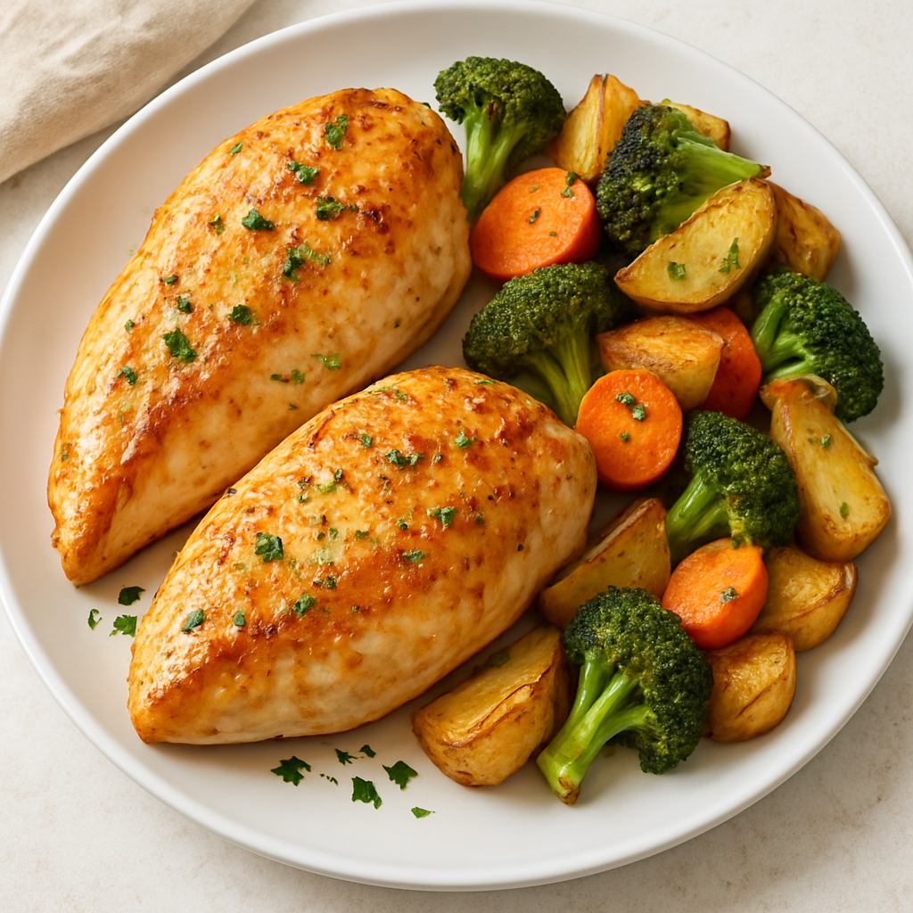 Golden Chicken and Roasted Vegetables Golden Chicken And Roasted Vegetables