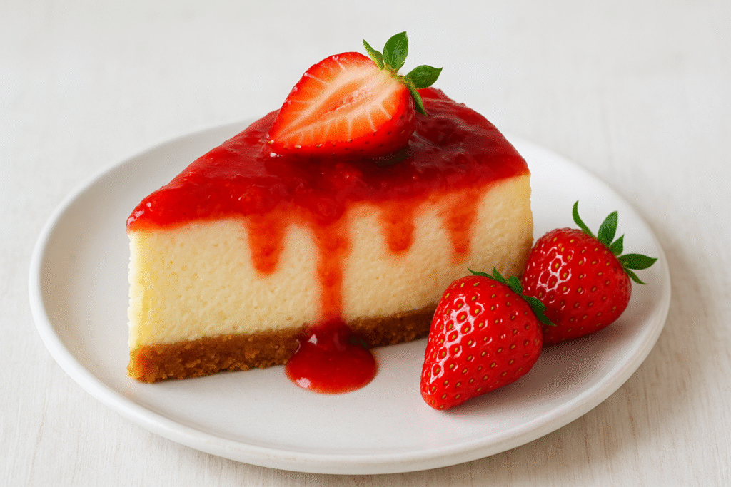 Strawberry Cheesecake Slice With Fresh Berries 1024x683